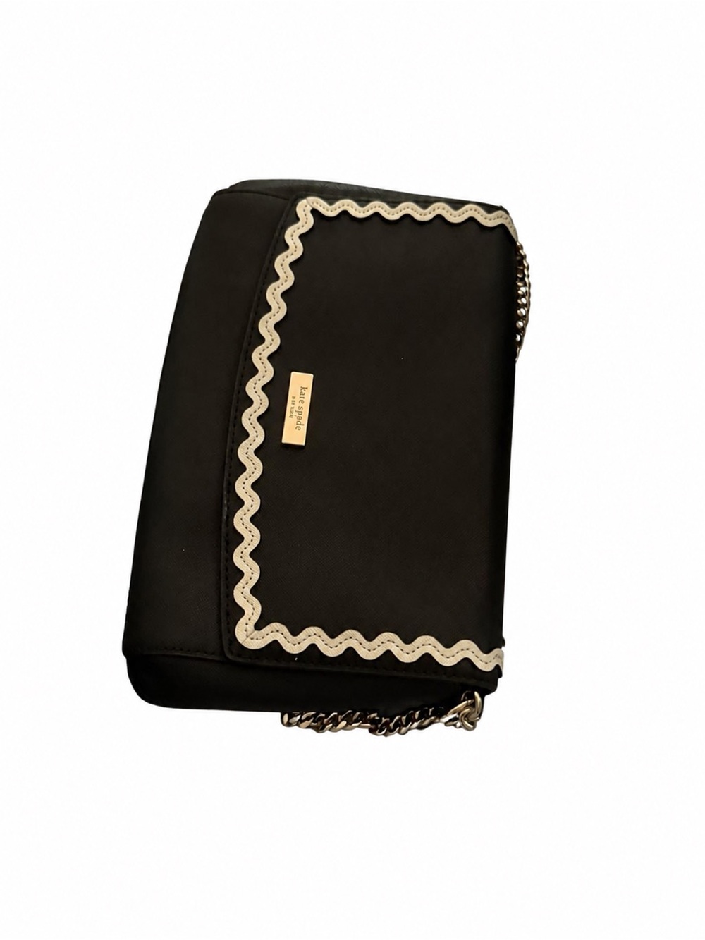 Kate Spade New York Black & White Ric Rac Chain Bag